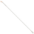 Sterling Silver Beaded Rose Tone Flamingo 9in Plus 1 inch Ext Anklet