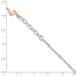 Sterling Silver Beaded Rose Tone Flamingo 9in Plus 1 inch Ext Anklet