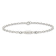 Sterling Silver Antiqued Polished Etched Waves Surfboard Link Anklet - Birthstone Company