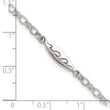 Sterling Silver Antiqued Polished Etched Waves Surfboard Link Anklet - Birthstone Company