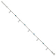 Sterling Silver Polished Blue CZ and Anchors 9in Plus 1in ext Anklet