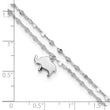 Sterling Silver Rhodium-plated 2-Strand Elephant 8.75in Plus 1in ext Anklet