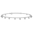 Sterling Silver Rhodium-plated Bezel CZ 9in Plus 1in ext Anklet