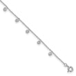 Sterling Silver Rhodium-plated Bezel CZ 9in Plus 1in ext Anklet
