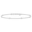 Sterling Silver E-coated CZ Stations 9.75in Plus 1in ext. Anklet