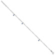 Sterling Silver Rhodium-plated Blue Crystal Bead 9in Plus 1in Ext Anklet