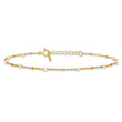Sterling Silver Gold-tone 3mm FWC Pearl 9in Plus 1in ext Anklet