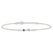 Sterling Silver Polished Syn. Pink, Black, White Pearl 9in Plus 1in ext