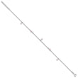 Sterling Silver Rhod-plated Pink CZ/Glass Beads 9in Plus 1in ext Anklet