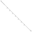 Sterling Silver Rhodium-plated Polished Triangle 9.5in Plus 1in ext. Anklet