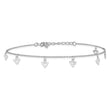 Sterling Silver Rhodium-plated Polished Triangle 9.5in Plus 1in ext. Anklet