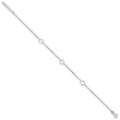 Sterling Silver Rhodium-plated Rings and Beads 9in Plus 1in ext Anklet - Birthstone Company