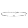 Sterling Silver Rhodium-plated Rings and Beads 9in Plus 1in ext Anklet - Birthstone Company