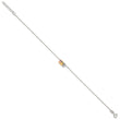 Sterling Silver with Rose and Gold-Tone Dangle Beads 9in Plus 1in ext Ankle