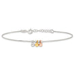 Sterling Silver with Rose and Gold-Tone Dangle Beads 9in Plus 1in ext Ankle
