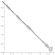 Sterling Silver Polished Beaded Box 10in Anklet