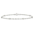 Sterling Silver Polished Beaded Singapore 10in Anklet