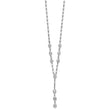 Sterling Silver Rhodium-plated CZ Drop Dangle 18in w/2in Ext. Necklace