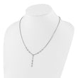 Sterling Silver Rhodium-plated CZ Drop Dangle 18in w/2in Ext. Necklace