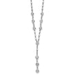 Sterling Silver Rhodium-plated CZ Drop Dangle 18in w/2in Ext. Necklace