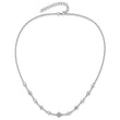 Sterling Silver Rhodium-plated Fancy 16in w/2in ext CZ Necklace