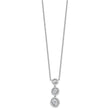 Sterling Silver Rhodium-plated Fancy 16in w/2in ext CZ Dangle Necklace