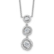Sterling Silver Rhodium-plated Fancy 16in w/2in ext CZ Dangle Necklace