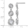 Sterling Silver Rhodium-plated CZ Dangle Post Earrings