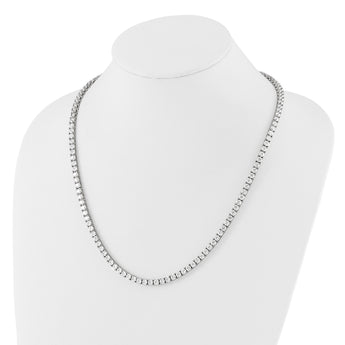 Sterling Silver Rhodium-plated 4mm CZ 22in Tennis Necklace