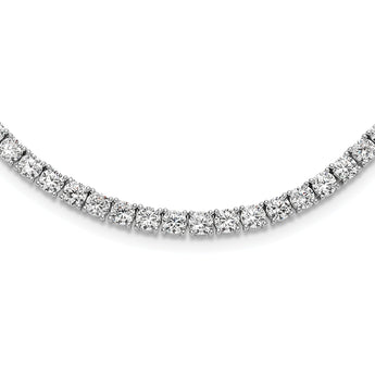 Sterling Silver Rhodium-plated 4mm CZ 22in Tennis Necklace