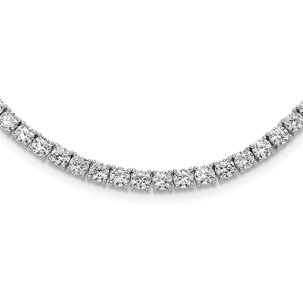 Sterling Silver Rhodium-plated 4mm CZ 22in Tennis Necklace