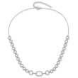 Sterling Silver Rhodium-plated CZ Circle Open Link 16in w/2in ext Necklace