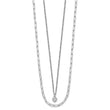 Sterling Silver Rhodium-plated CZ Heart 17in w/2in ext. Necklace