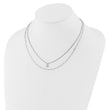 Sterling Silver Rhodium-plated CZ Heart 17in w/2in ext. Necklace