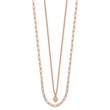 Sterling Silver Rose Gold-plated CZ Heart 17in w/2in ext. Necklace