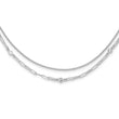 Sterling Silver Rhodium-plated CZ 2 Strand 17in w/2in ext. Necklace