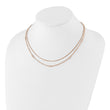 Sterling Silver Rose Gold-plated CZ 2 Strand 17in w/2in ext. Necklace