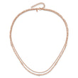 Sterling Silver Rose Gold-plated CZ 2 Strand 17in w/2in ext. Necklace