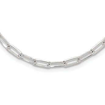 Sterling Silver Rhodium-plated 4.2mm Paperclip Link w/ 2in ext Necklace