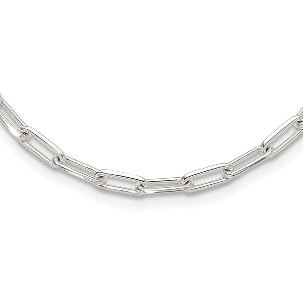 Sterling Silver Rhodium-plated 4.2mm Paperclip Link w/ 2in ext Necklace