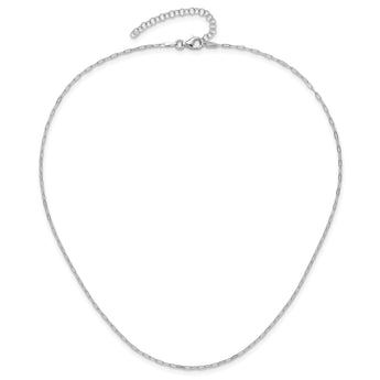 Sterling Silver Rhodium-plated 1.65mm Paperclip Link 16in w/2in ext Necklac