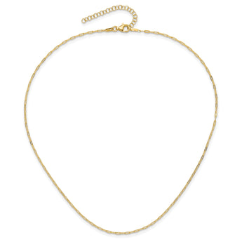 Sterling Silver Gold-tone 1.65mm Paperclip Link 16in w/2in ext Necklace