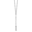 Sterling Silver Rhodium-plated Paperclip Link CZ 16in w/1.75in ext. Necklac