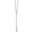 Sterling Silver Rhodium-plated Paperclip Link CZ 16in w/1.75in ext. Necklac - Birthstone Company
