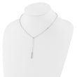 Sterling Silver Rhodium-plated Paperclip Link CZ 16in w/1.75in ext. Necklac - Birthstone Company