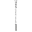 Sterling Silver Rhodium-plated Paperclip Link CZ 16in w/1.75in ext. Necklac
