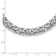 Sterling Silver Rhodium-plated 8.25mm Byzantine Link 17in Necklace
