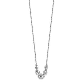 Sterling Silver Rhodium-plated 16in w/2in ext. Necklace