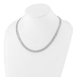 Sterling Silver Rhodium-plated 9mm Monaco Link CZ Clasp 20in Necklace