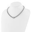 Sterling Silver Rhodium-plated CZ Curb Link 17.5in with 2in Ext Necklace